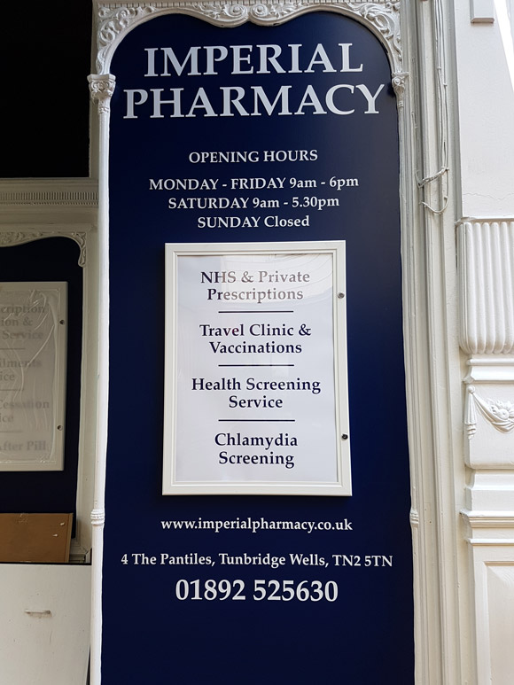 Imperial Pharmacy Stand Out Lettering and Vinyl